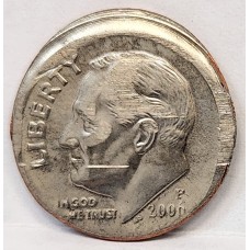 UNITED STATES OF AMERICA 2004 - 2006 . ONE 1 DIME COIN . ERROR . MIS-STRIKE